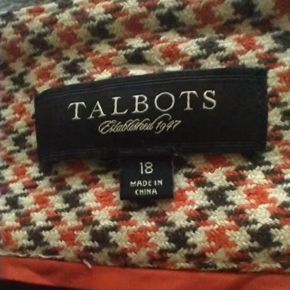 Talbots Vintage Women Plus Skirt 16 Wool Bland Orange Brown Siren Office Preppy - Picture 9 of 10